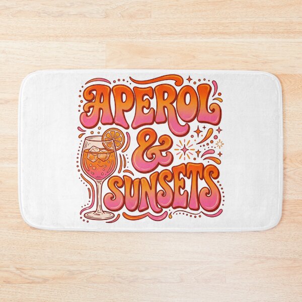 Item preview, Aperol & Sunsets Retro Groovy Summer Quote designed and sold by ryanguas.