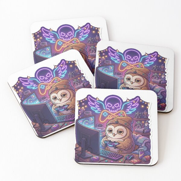 Item preview, Cute Owl Gaming Late at Night  designed and sold by SoftAuraStudi0.