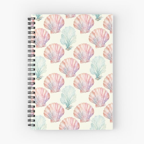 Item preview, Watercolor Scallop Shell Coral Seamless Pattern Print designed and sold by GASCE Studio.