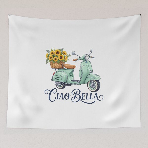 Item preview, Ciao Bella Vintage Italian Scooter Sunflowers designed and sold by ryanguas.