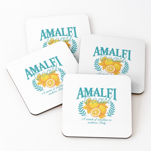 Item preview, Amalfi Coast Italy Travel Poster — Retro Lemon Typography Illustration designed and sold by Colorful-Garden.