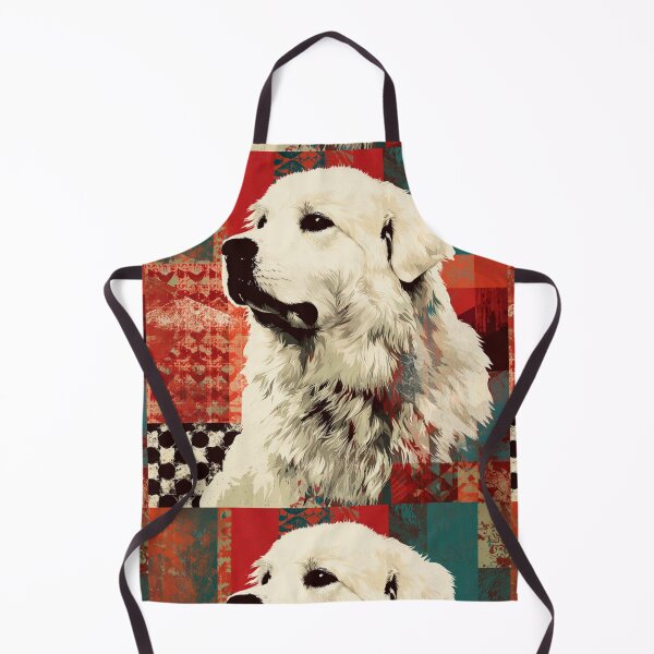 Item preview, Great Pyrenees puppy dog on red patchwork designed and sold by MendaciousMina.