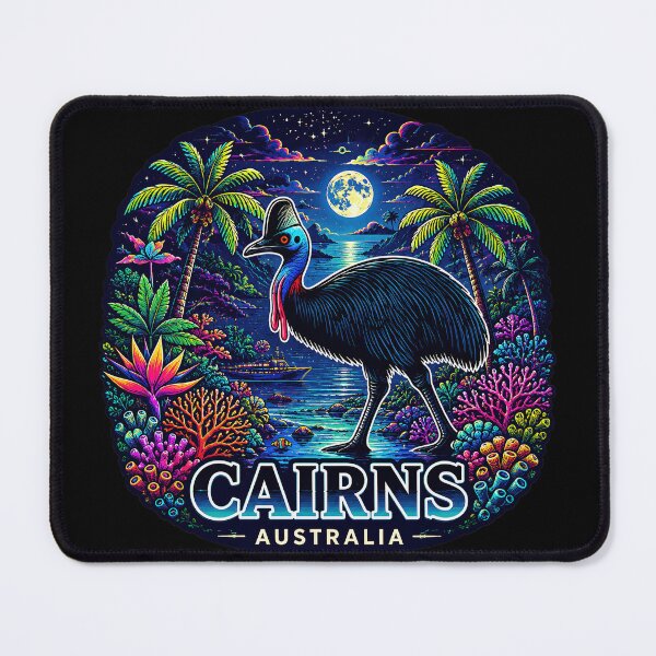 Item preview, Cairns Australia Night Cassowary Tropical Travel Sticker designed and sold by pod24.