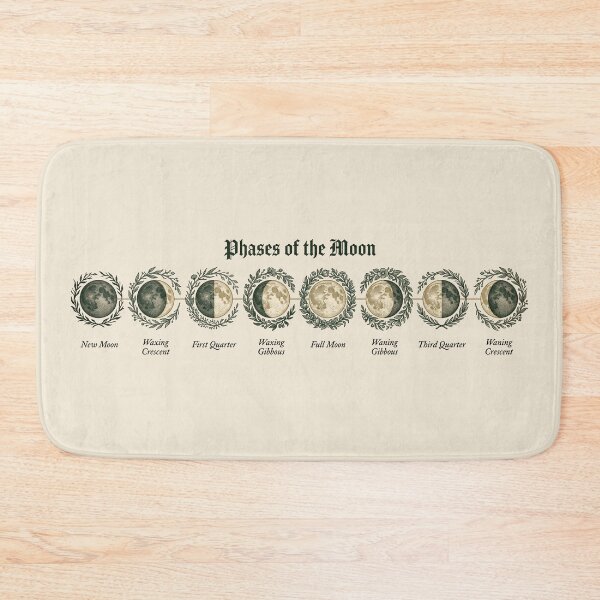 Item preview, Moon Phases Chart Dark Cottagecore Botanical Art designed and sold by PixelQ.