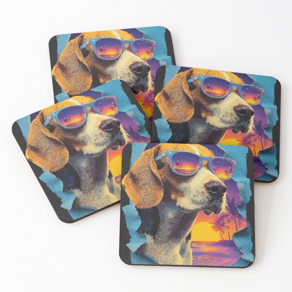 Item preview, Cute Beagle with Sunglasses Sunset Beach Tropical Dog Summer designed and sold by Littermin.