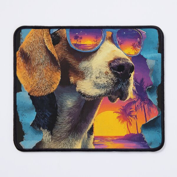 Item preview, Cute Beagle with Sunglasses Sunset Beach Tropical Dog Summer designed and sold by Littermin.