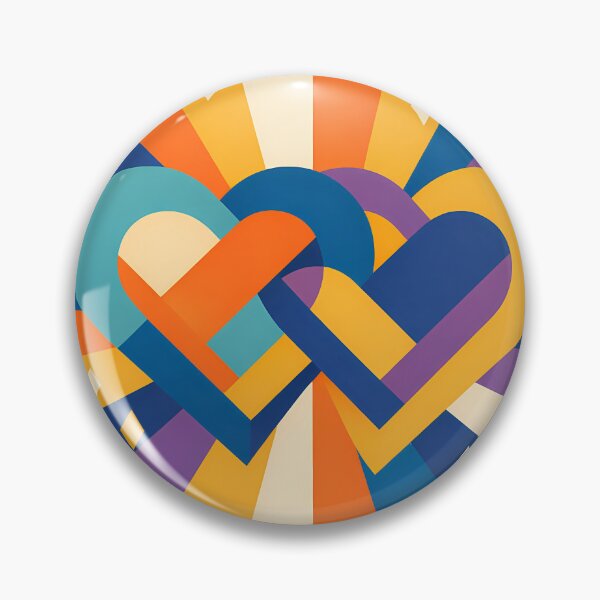 Item preview, Interlocking Geometric Hearts with Colourful Rays designed and sold by InkSmithery.