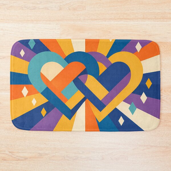 Item preview, Interlocking Geometric Hearts with Colourful Rays designed and sold by InkSmithery.