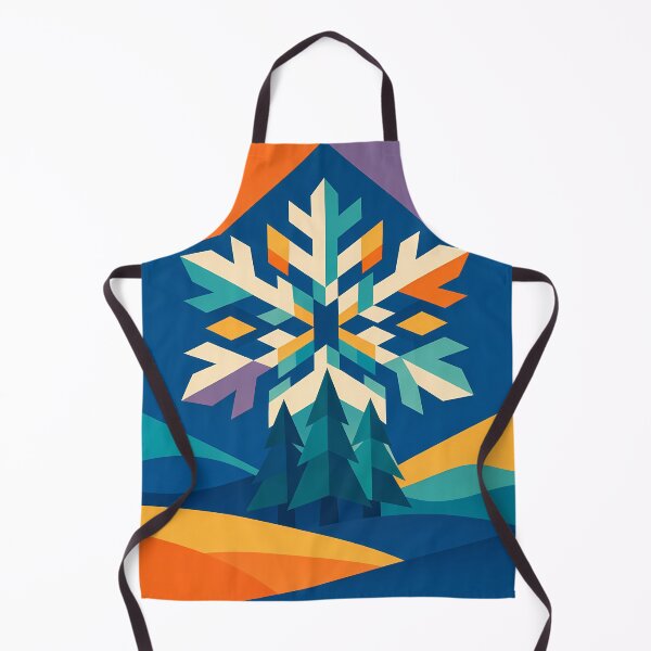 Item preview, Geometric Snowflake Over Moonlit Pines designed and sold by InkSmithery.