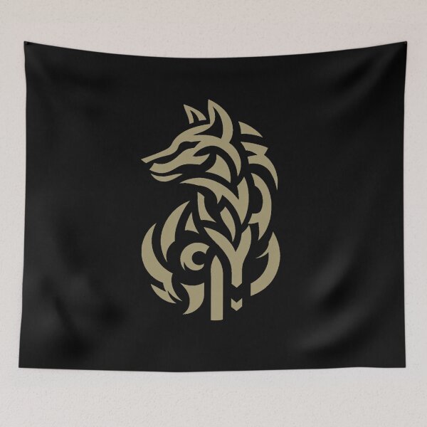 Item preview, Tribal Wolf Symbol - Minimalist Wolf Tattoo Style Graphic designed and sold by JonelCrafts.