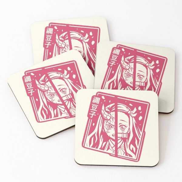 Item preview, Nezuko half-demon dark pink stencil type designed and sold by anaislalovi.