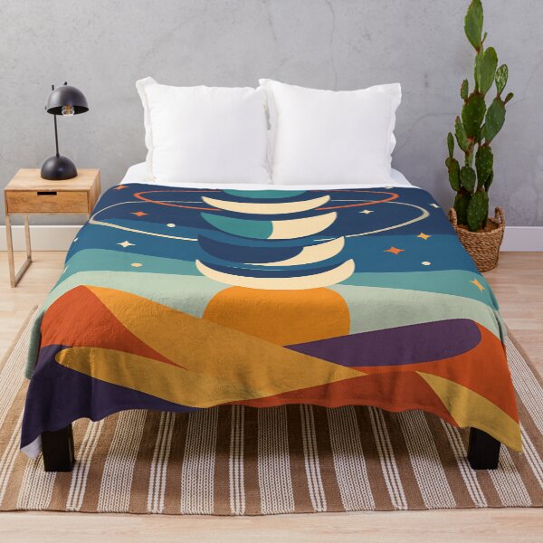 Item preview, Geometric Moon Phases Over Desert Dunes designed and sold by InkSmithery.