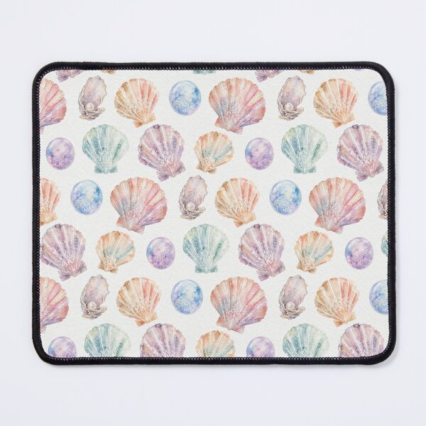 Item preview, Watercolor Mixed Seashell Pearl Seamless Pattern Print designed and sold by GASCE Studio.