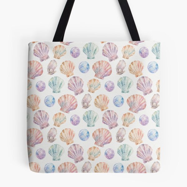 Item preview, Watercolor Mixed Seashell Pearl Seamless Pattern Print designed and sold by GASCE Studio.