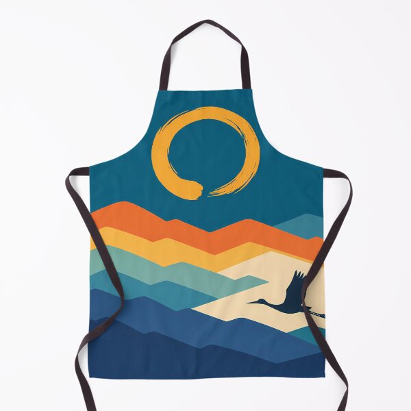 Item preview, Enso Sun Over Layered Mountains and Flying Crane designed and sold by InkSmithery.
