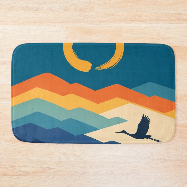 Item preview, Enso Sun Over Layered Mountains and Flying Crane designed and sold by InkSmithery.