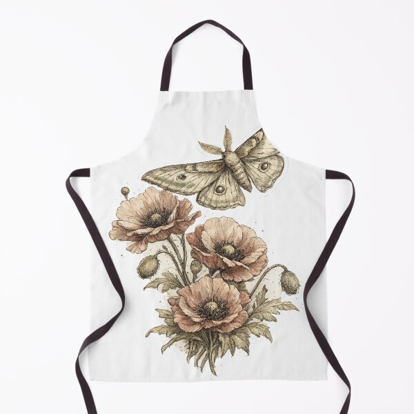 Item preview, Botanical composition, moth over poppies designed and sold by Iail Ioa.