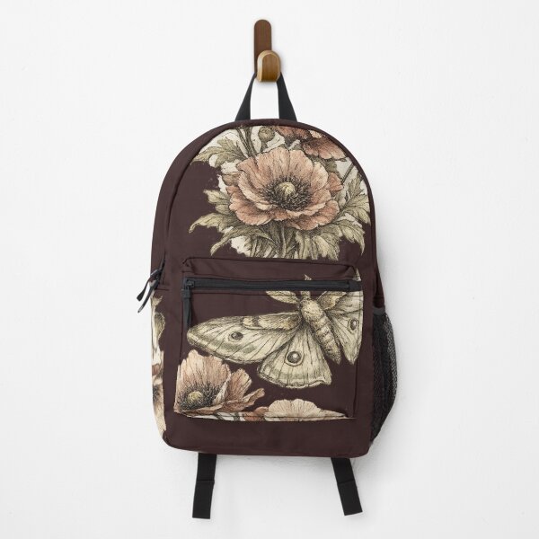Item preview, Botanical composition, moth over poppies designed and sold by Iail Ioa.