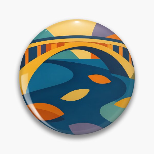 Item preview, Abstract Bridge Landscape with Organic River Shapes designed and sold by InkSmithery.