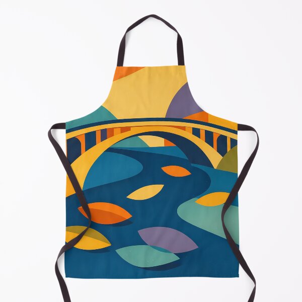 Item preview, Abstract Bridge Landscape with Organic River Shapes designed and sold by InkSmithery.