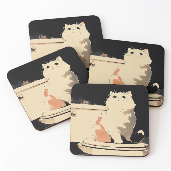 Item preview, Cute Cat On Toilet designed and sold by KJNihonDesigner.