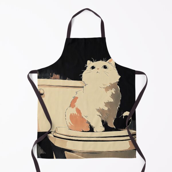 Item preview, Cute Cat On Toilet designed and sold by KJNihonDesigner.