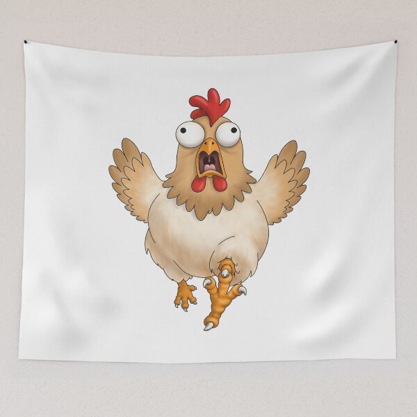 Item preview, Funny Running Screaming Chicken Cartoon Design designed and sold by Szkicerka.
