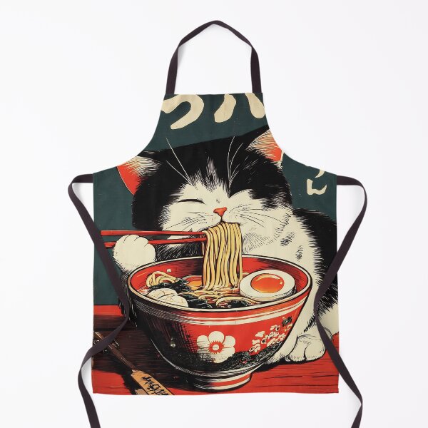 Item preview, Cute Cat Eating Ramen designed and sold by KJNihonDesigner.