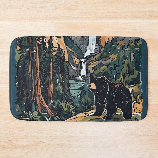 Item preview, Yosemite National Park  Retro Cute Landscape Wildlife Bear  designed and sold by HowToCanadian.