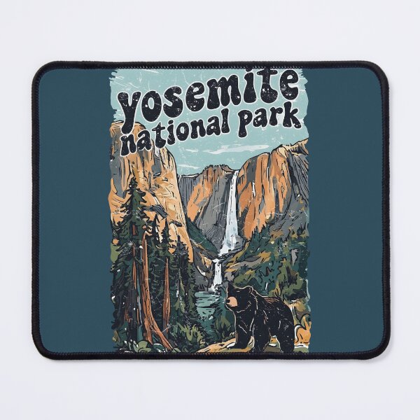 Item preview, Yosemite National Park Retro Cute Landscape Wildlife Bear designed and sold by HowToCanadian.