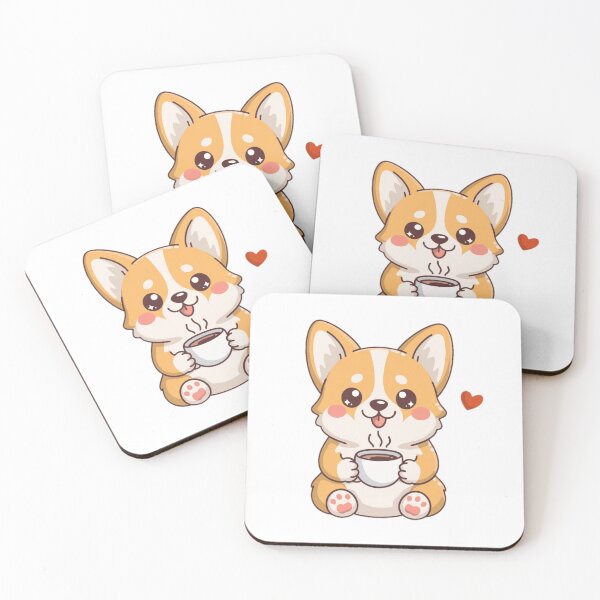 Aperçu de l'œuvre Corgi – Cozy Puppy Café Aesthetic créée et vendue par YounexxART.