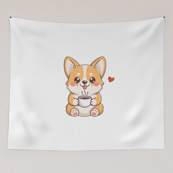 Item preview, Corgi – Cozy Puppy Café Aesthetic designed and sold by YounexxART.