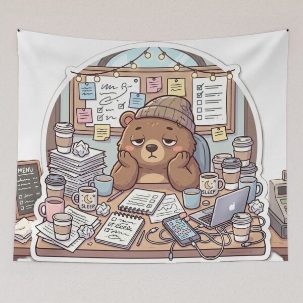 Item preview, Sleepy Bear Café Worker  designed and sold by SoftAuraStudi0.