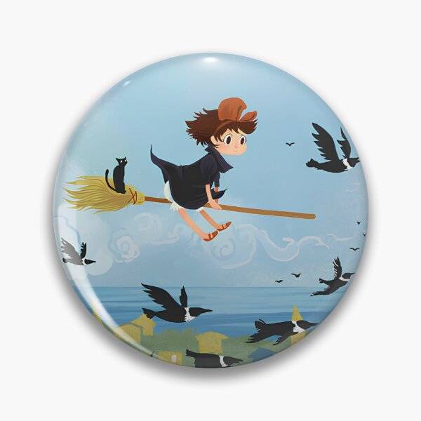 Item preview, ute kawaii art girl fly [[kiki's]] go -%[ghiblis]%-  aways hand drawing designed and sold by huaishen89.