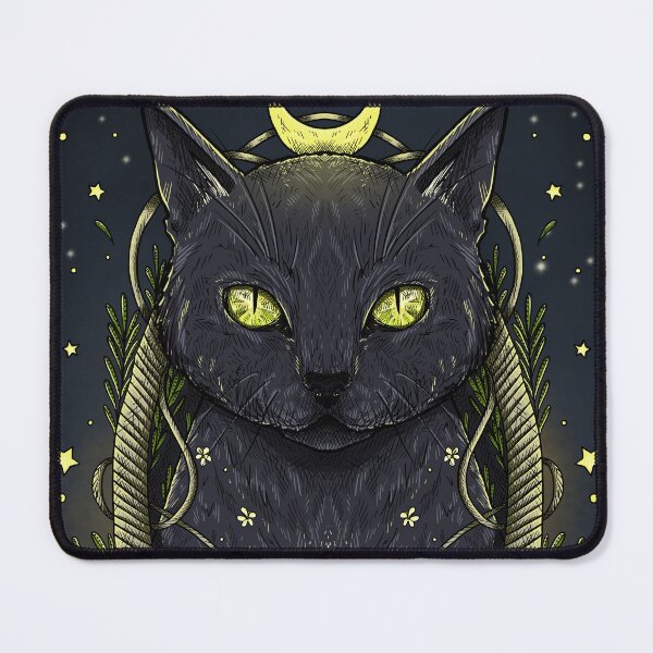 Item preview, Black cat in Art Nouveau style designed and sold by anaislalovi.