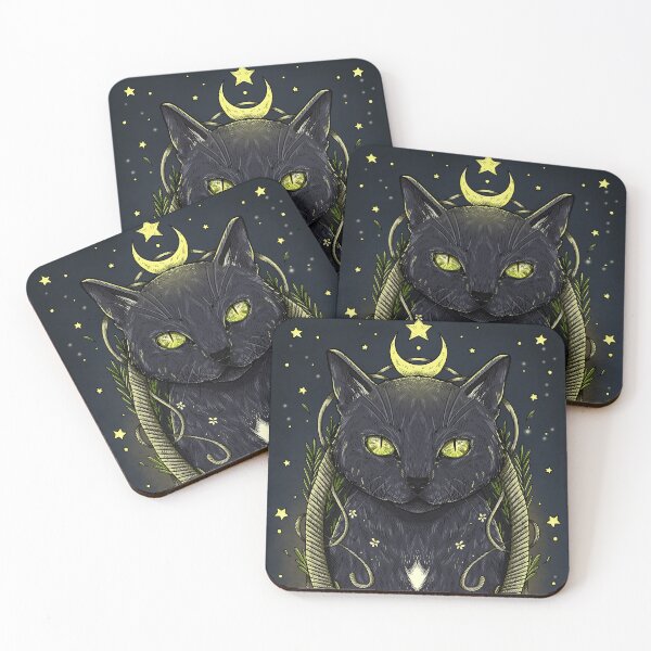 Item preview, Black cat in Art Nouveau style designed and sold by anaislalovi.