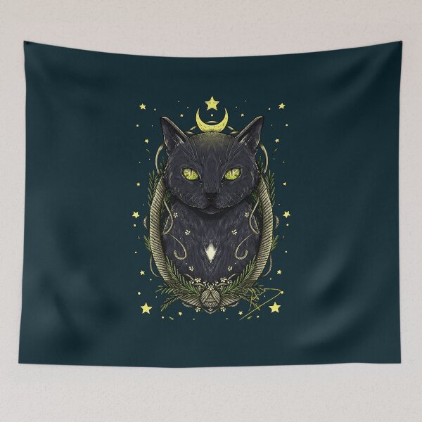 Item preview, Black cat in Art Nouveau style designed and sold by anaislalovi.
