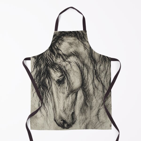 Item preview, Majestic Friesian Horse Head Drawing – Vintage Equine Sketch Art designed and sold by Artforhorse.