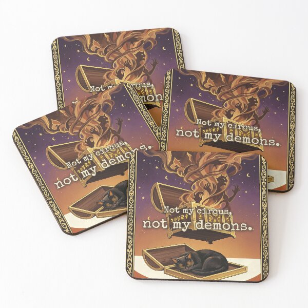 Item preview, Whimsigoth Cat Not My Circus Not My Demons Vintage 70s Tee designed and sold by BLACKCAT-COVEN.