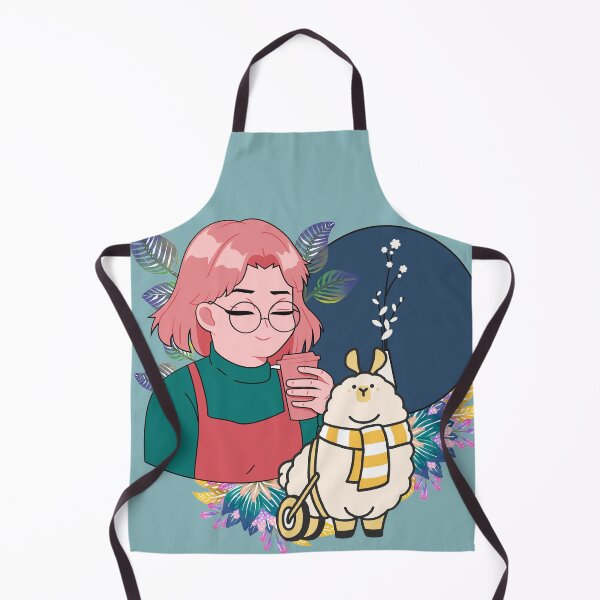 Item preview, Manga Girl with Coffee and Lama in Wheelchair designed and sold by Kanniax.