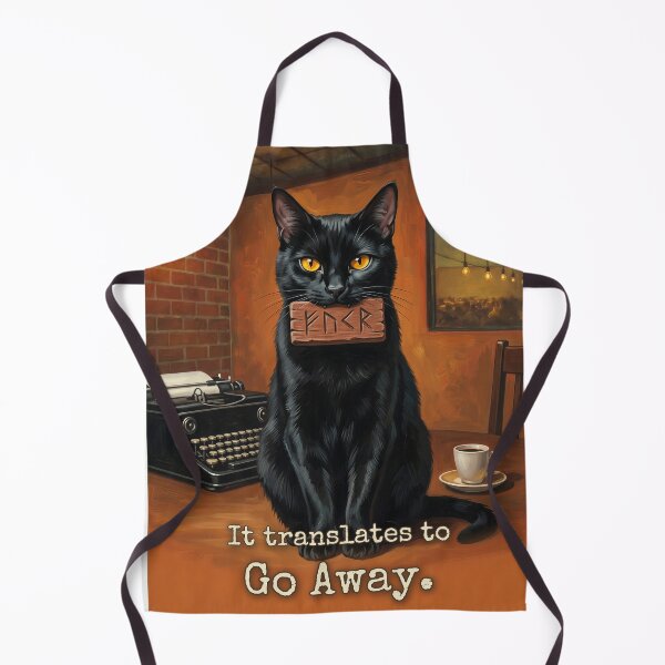 Item preview, Dark Academia Cat It Translates To Go Away Gouache Witchy designed and sold by BLACKCAT-COVEN.