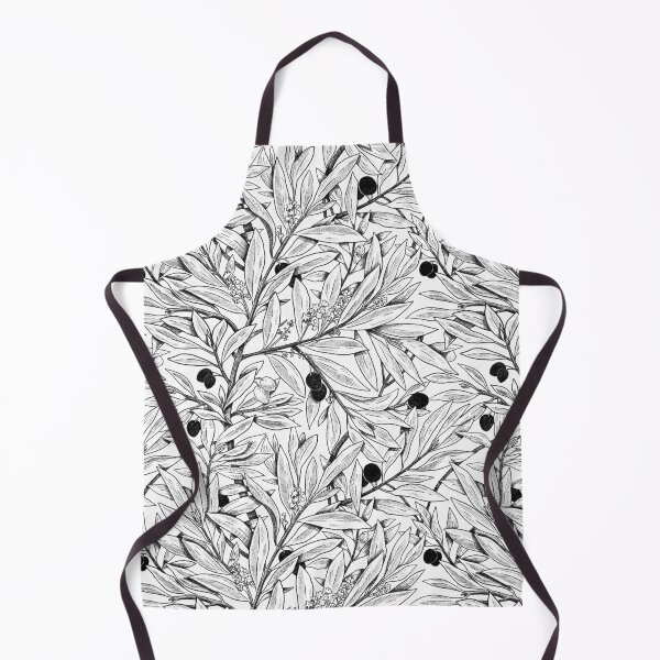 Item preview, Black and white olive tree pattern designed and sold by anaislalovi.