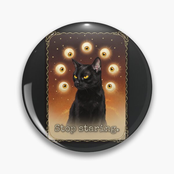 Item preview, Whimsigoth Cat Stop Staring Social Anxiety Surreal Goth Tee designed and sold by BLACKCAT-COVEN.
