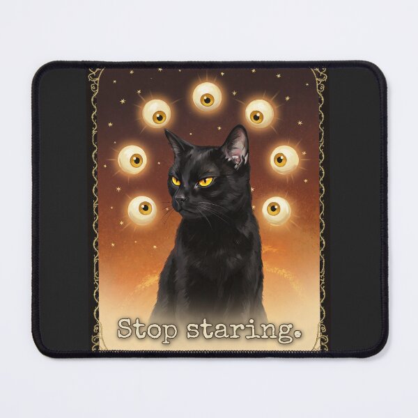 Item preview, Whimsigoth Cat Stop Staring Social Anxiety Surreal Goth Tee designed and sold by BLACKCAT-COVEN.