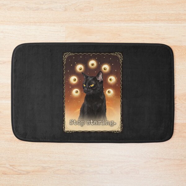 Item preview, Whimsigoth Cat Stop Staring Social Anxiety Surreal Goth Tee designed and sold by BLACKCAT-COVEN.