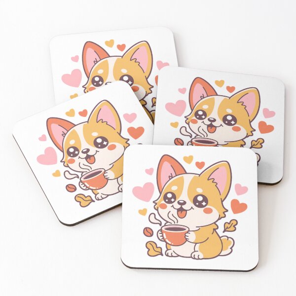 Item preview, Brewed Happiness – Cute Corgi Coffee Time designed and sold by YounexxART.