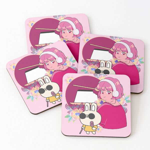 Item preview, Manga Girl with Headphones and Blind Bunny designed and sold by Kanniax.
