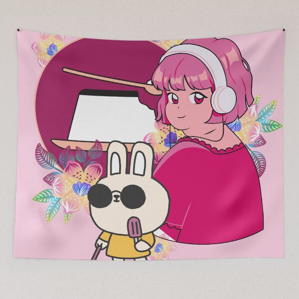 Item preview, Manga Girl with Headphones and Blind Bunny designed and sold by Kanniax.