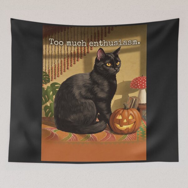 Item preview, Hippie Den Cat Too Much Enthusiasm Vintage Tarot Whimsigoth designed and sold by BLACKCAT-COVEN.