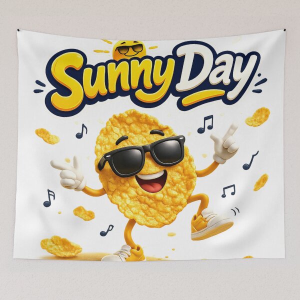 Item preview, Sunny Day – Dancing Cornflakes with Sunglasses | Funny Breakfast Cartoon designed and sold by Gletschie.